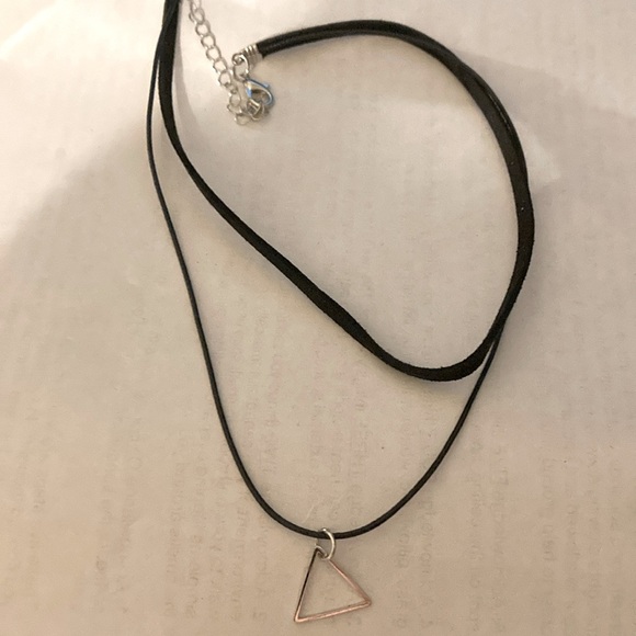 Black double string choker duo with triangle - Picture 1 of 3
